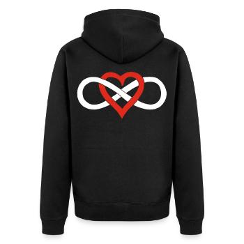 Amour infini (blanc) - Veste à capuche bio Premium Unisexe - noir - Dos - Nico (187cm)