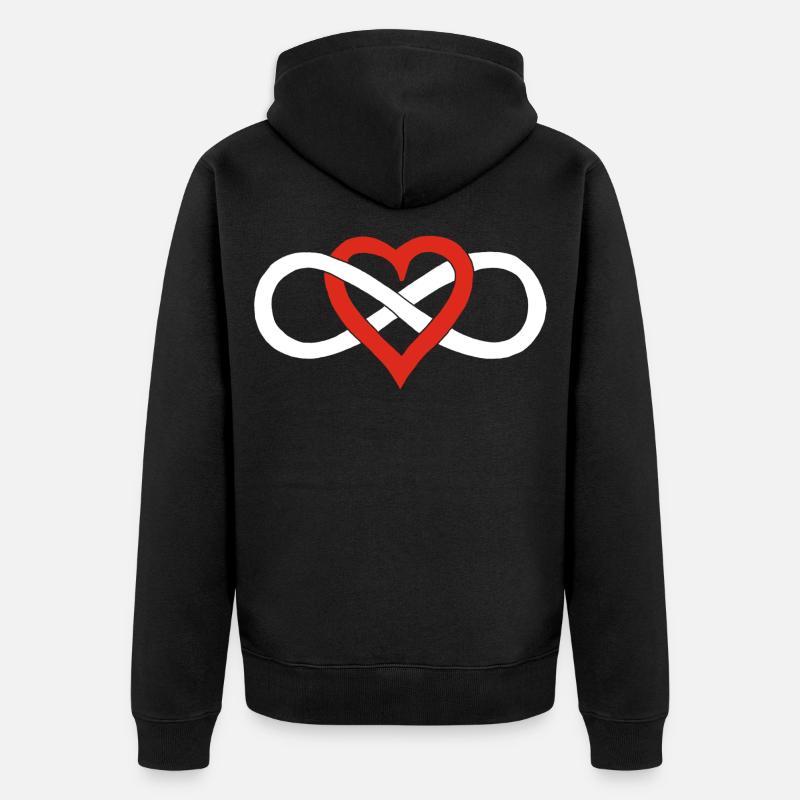Amour infini (blanc) - Veste à capuche bio Premium Unisexe - noir
