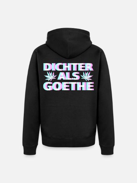 Cannabis Goethe - Unisex Premium Bio Zip Hoodie - Schwarz
