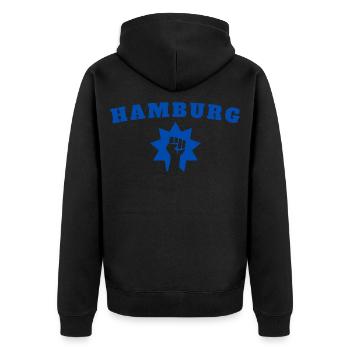 Hambourg - Veste à capuche bio Premium Unisexe - noir - Dos - Nico (187cm)