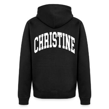 Christine - Veste à capuche bio Premium Unisexe - noir - Dos - Nico (187cm)