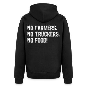 Pas d’agriculteurs, pas de camionneurs, pas de nourriture ! - Veste à capuche bio Premium Unisexe - noir - Dos - Nico (187cm)