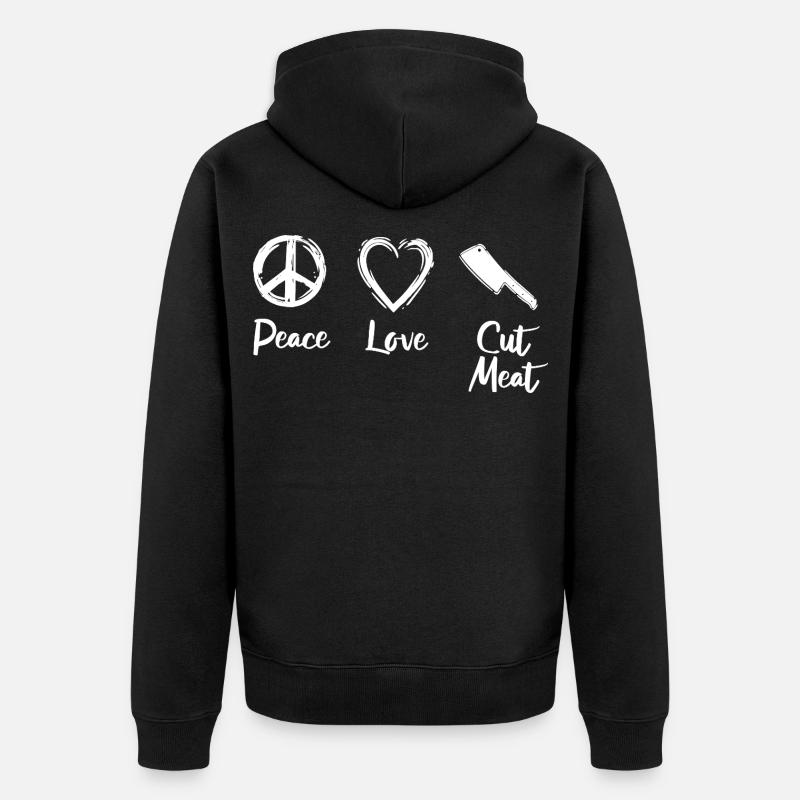 Peace Love Viande coupée - Veste à capuche bio Premium Unisexe - noir