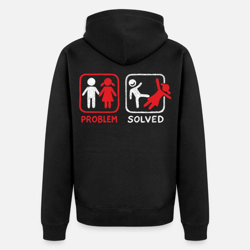 Problem Solved - Unisex Premium Bio Zip Hoodie - Schwarz