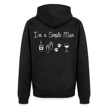 Simple Man - Unisex Premium Bio Zip Hoodie - Schwarz - Hinten - Nico (187cm)