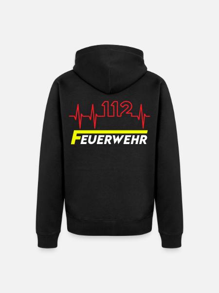 Feuewehr 112 - Unisex Premium Bio Zip Hoodie - Schwarz