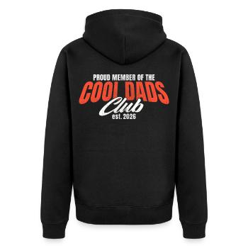 Cool Dads Club - Dad 2026 Gift - Unisex Premium Organic Zip Hoodie - black - Back - Nico (187cm)