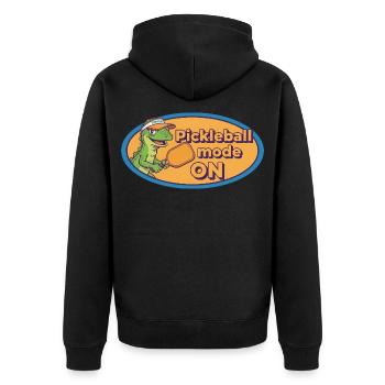 Pickleball-lustiger Spieler lieben Pickleball-Paddel - Unisex Premium Bio Zip Hoodie - Schwarz - Hinten - Nico (187cm)