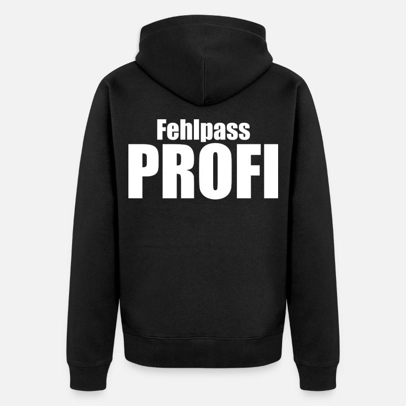 Fehlpass PROFI - Unisex Premium Bio Zip Hoodie - Schwarz