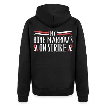 Knochenmark im Streik - Anämie Humor - Unisex Premium Bio Zip Hoodie - Schwarz - Hinten - Nico (187cm)