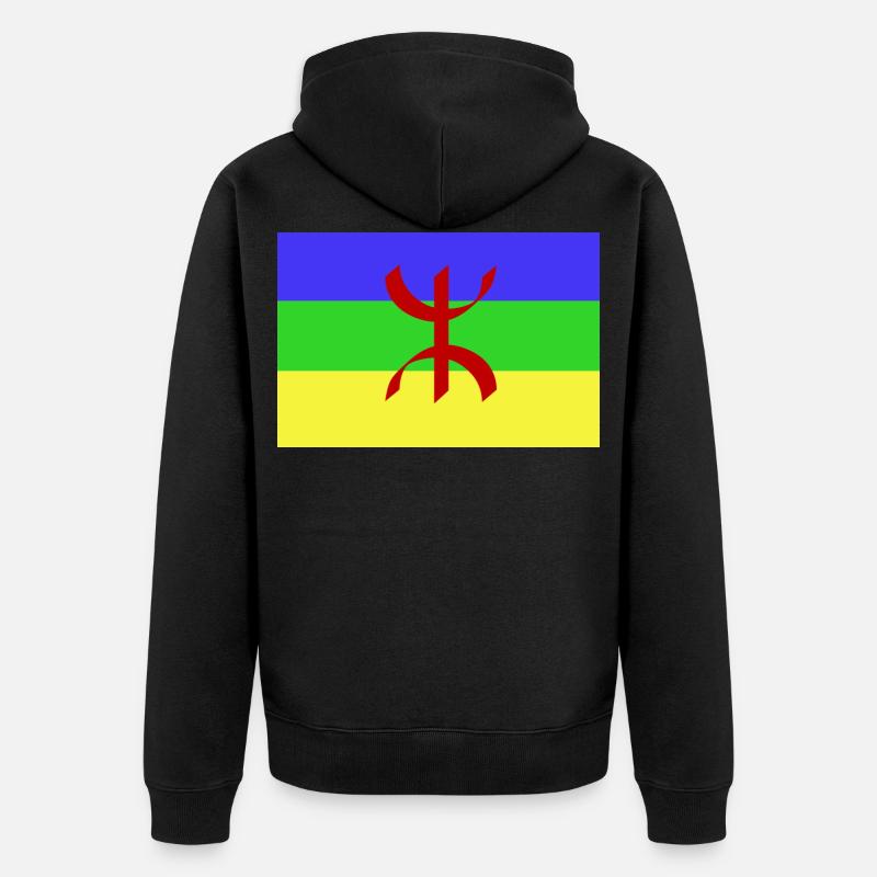 Drapeau flag Amazigh t-shirt - Veste à capuche bio Premium Unisexe - noir