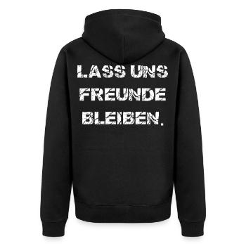 Lass Uns Freunde Bleiben - Unisex Premium Bio Zip Hoodie - Schwarz - Hinten - Nico (187cm)