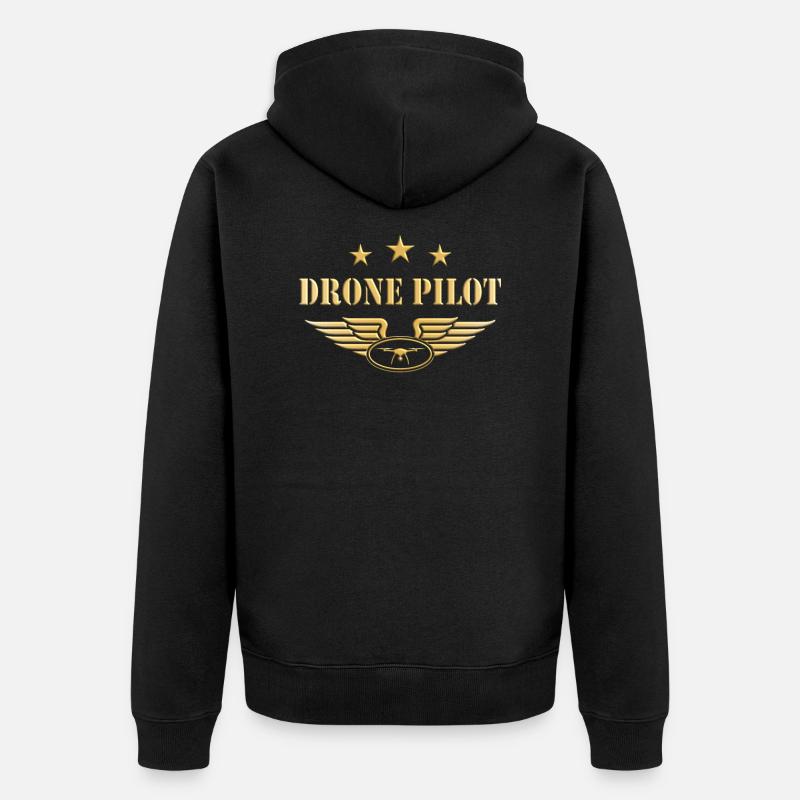 Drone Pilot - Unisex Premium Bio Zip Hoodie - Schwarz