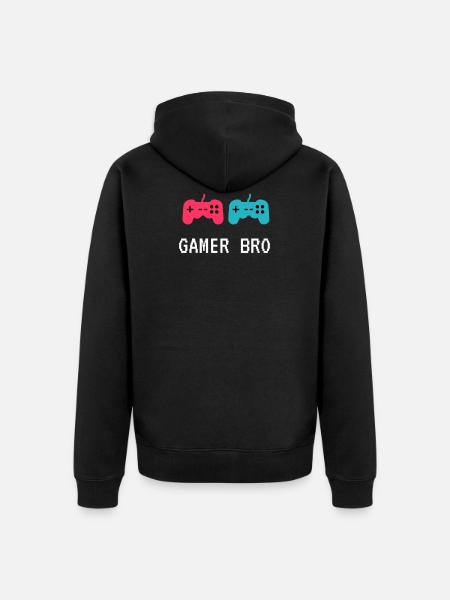 GAMER BRO - Unisex Premium Bio Zip Hoodie - Schwarz