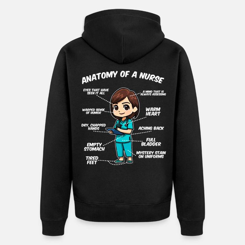 Anatomie d’une infirmière - Veste à capuche bio Premium Unisexe - noir