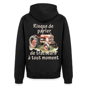 Vieux tracteurs agriculteur tracteur ancien humour - Veste à capuche bio Premium Unisexe - noir - Dos - Nico (187cm)