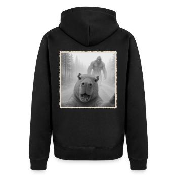 Capybara, Selfie, Bigfoot, Capybara Drôle - Veste à capuche bio Premium Unisexe - noir - Dos - Nico (187cm)