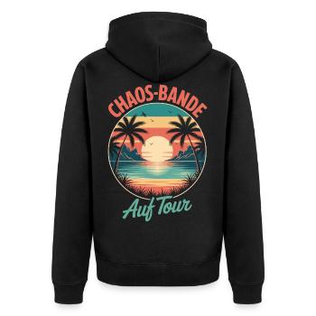 Familienurlaub Urlaub Strand Sommerurlaub Familie - Unisex Premium Bio Zip Hoodie - Schwarz - Hinten - Nico (187cm)