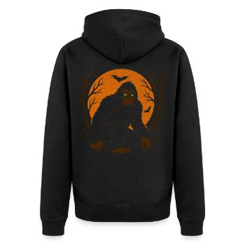 Halloween, Bigfoot, Moon, Halloween Party - Unisex Premium Organic Zip Hoodie - black - Back - Nico (187cm)