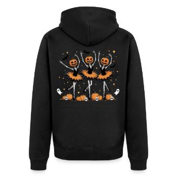 Halloween, Skeleton, Ballet Halloween Party - Unisex Premium Organic Zip Hoodie - black - Back - Nico (187cm)