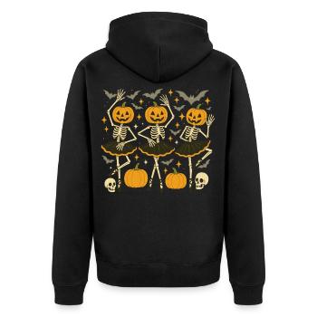 Halloween, Ballet, Skeleton, Halloween Party - Unisex Premium Organic Zip Hoodie - black - Back - Nico (187cm)