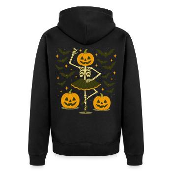 Halloween, Skeleton, Ballet Halloween Party - Unisex Premium Organic Zip Hoodie - black - Back - Nico (187cm)