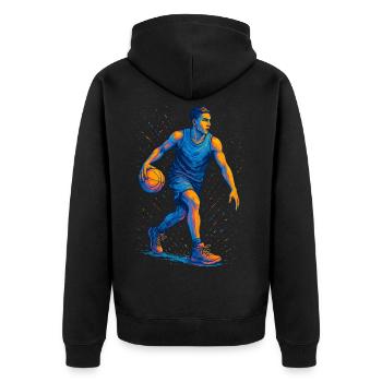 Basketball Basketball Player Basketball Player Man - Unisex Premium Organic Zip Hoodie - black - Back - Nico (187cm)