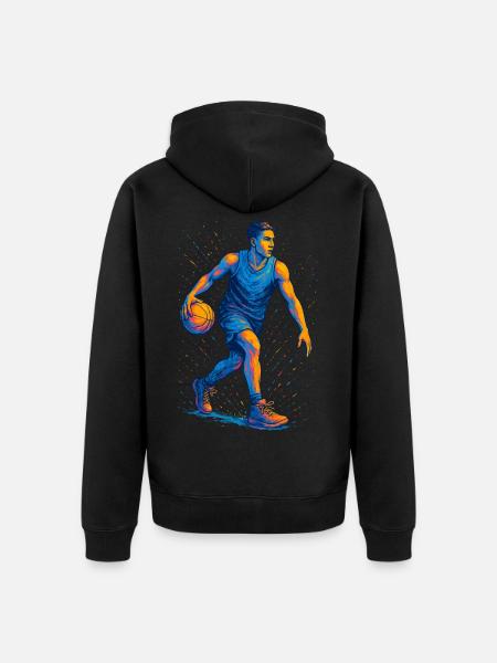 Basketball Basketball Player Basketball Player Man - Unisex Premium Organic Zip Hoodie - black