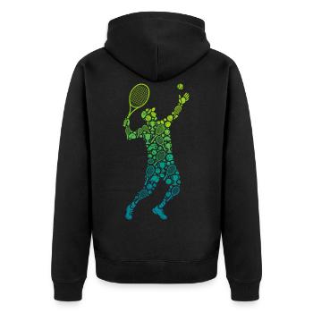 Tennis Tennis Player Man - Unisex Premium Organic Zip Hoodie - black - Back - Nico (187cm)