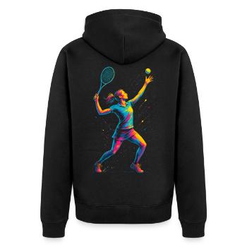 Tennis Joueuse de tennis Femme - Veste à capuche bio Premium Unisexe - noir - Dos - Nico (187cm)