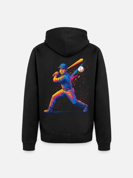 Baseball Baseball Player Man - Unisex Premium Organic Zip Hoodie - black