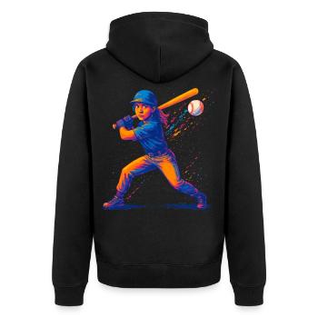 Baseball Joueur de baseball Femme - Veste à capuche bio Premium Unisexe - noir - Dos - Nico (187cm)