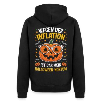 Halloween Kostüm Inflation Lustiges Halloween - Unisex Premium Bio Zip Hoodie - Schwarz - Hinten - Nico (187cm)