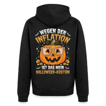 Halloween Kostüm Inflation Lustiges Halloween - Unisex Premium Bio Zip Hoodie - Schwarz - Hinten - Nico (187cm)