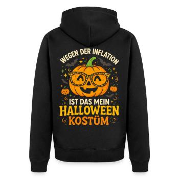 Halloween Kostüm Inflation Lustiges Halloween - Unisex Premium Bio Zip Hoodie - Schwarz - Hinten - Nico (187cm)
