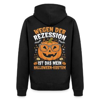 Halloween Kostüm Inflation Lustiges Halloween - Unisex Premium Bio Zip Hoodie - Schwarz - Hinten - Nico (187cm)