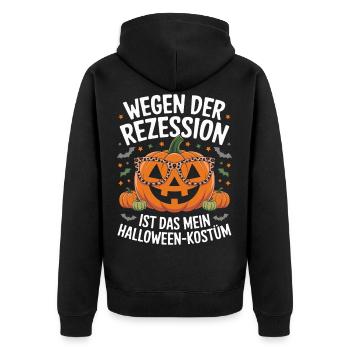 Halloween Kostüm Inflation Lustiges Halloween - Unisex Premium Bio Zip Hoodie - Schwarz - Hinten - Nico (187cm)