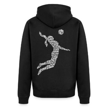 Joueuse de volley-ball Filles Joueuses de volley-ball Femmes - Veste à capuche bio Premium Unisexe - noir - Dos - Nico (187cm)
