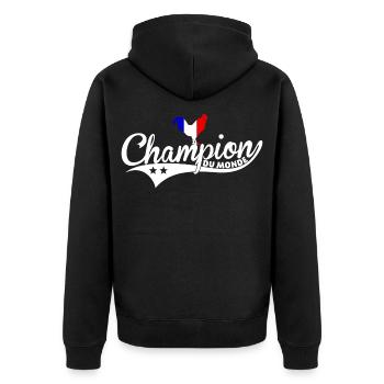 Champion du monde - Veste à capuche bio Premium Unisexe - noir - Dos - Nico (187cm)