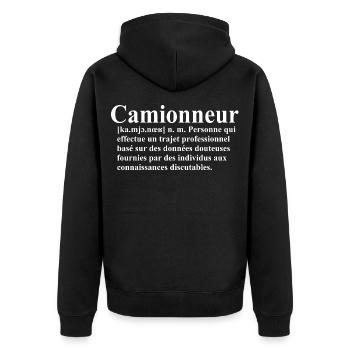 Camionneur Définition - Veste à capuche bio Premium Unisexe - noir - Dos - Nico (187cm)