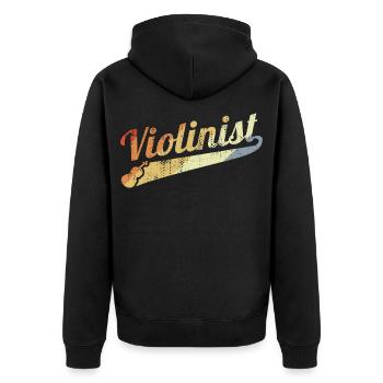 Joueur de violon rétro - Veste à capuche bio Premium Unisexe - noir - Dos - Nico (187cm)