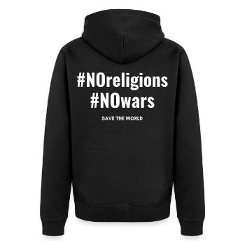 Pas de religions, pas de guerres - Veste à capuche bio Premium Unisexe - noir - Dos - Nico (187cm)