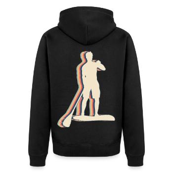 Stand Up Paddle SUP Retro Line Art - Veste à capuche bio Premium Unisexe - noir - Dos - Nico (187cm)