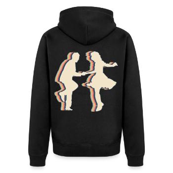 Swing Danse Flotteur Natation Rétro Line Art - Veste à capuche bio Premium Unisexe - noir - Dos - Nico (187cm)