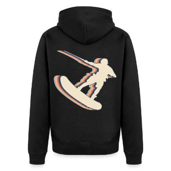 Wakeboarding Wakeboard Wakeboarder Retro Line Art - Unisex Premium Organic Zip Hoodie - black - Back - Nico (187cm)
