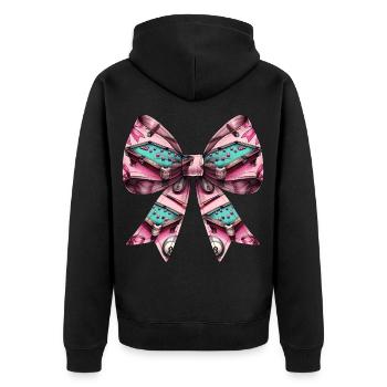 Coquette Bow Billard Pool Tisch Queue Kugeln - Unisex Premium Bio Zip Hoodie - Schwarz - Hinten - Nico (187cm)