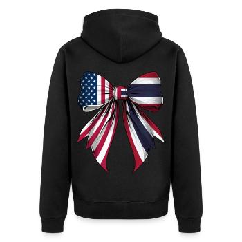 Coquette Bow Thailand Roots Heritage Thai Pride - Unisex Premium Organic Zip Hoodie - black - Back - Nico (187cm)