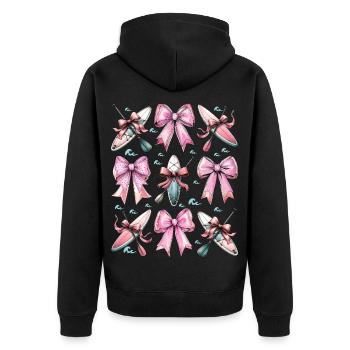 Coquette Bow Stand Up Paddling SUP Boat Paddle - Unisex Premium Organic Zip Hoodie - black - Back - Nico (187cm)