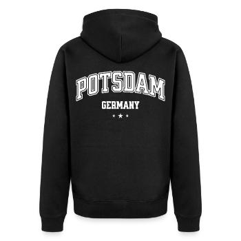 Souvenir de Potsdam, Allemagne pour hommes et femmes - Veste à capuche bio Premium Unisexe - noir - Dos - Nico (187cm)