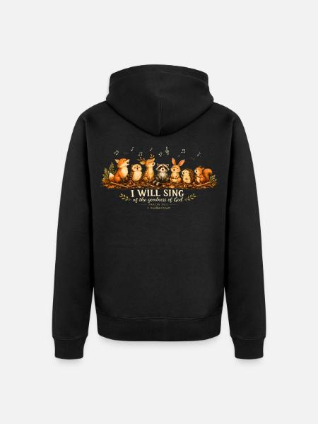 Psalm 89 Waldtiere - Unisex Premium Bio Zip Hoodie - Schwarz